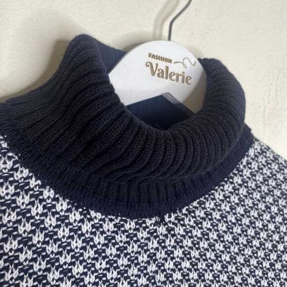 Karen Scott Black & White Cotton Turtleneck Sweater Petite Small - Picture 6 of 11